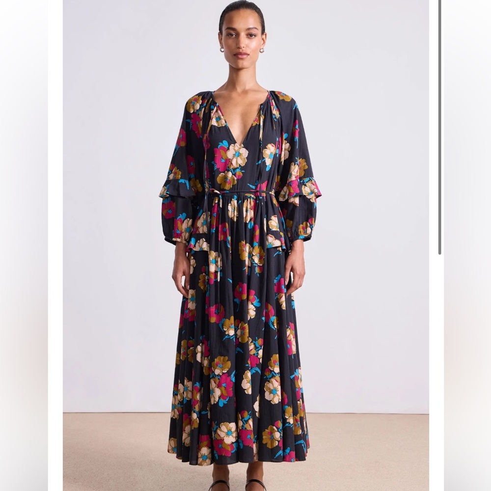 Apiece Apart SKALA MAXI Floating Floral Long Sleeve Dress